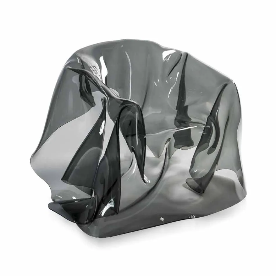 Poltrona design moderno in plexiglass fumé Paris,made in Italy Viadurini