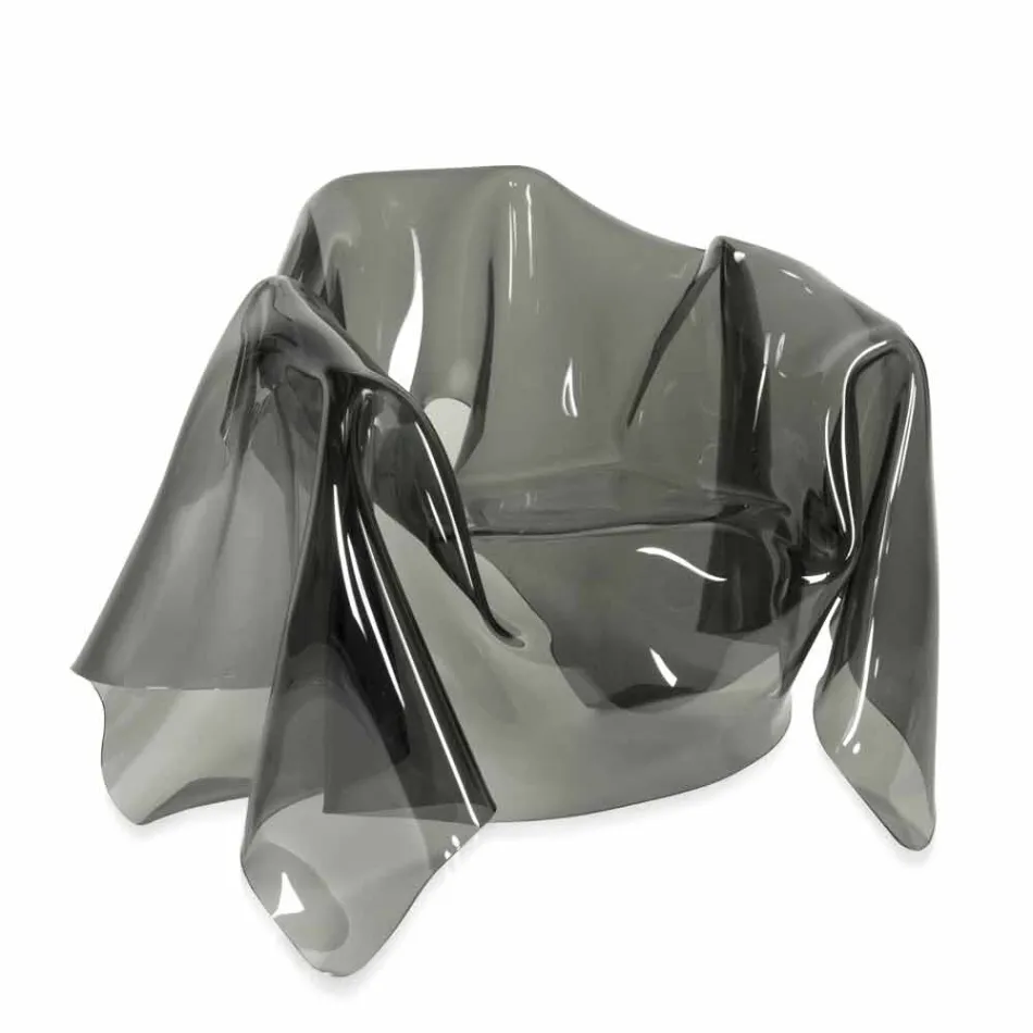 Poltrona design moderno in plexiglass fumé Paris,made in Italy Viadurini