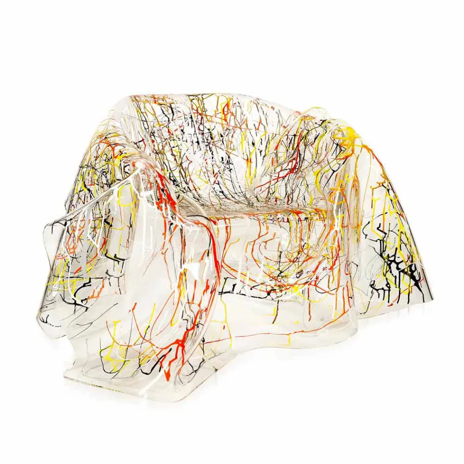Poltrona design moderno in plexiglass multicolor Paris,made in Italy Viadurini