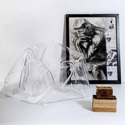 Poltrona design moderno in plexiglass trasparente Paris,made in Italy Viadurini