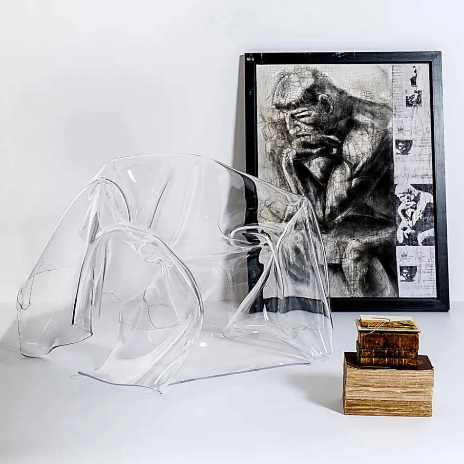 Poltrona design moderno in plexiglass trasparente Paris,made in Italy Viadurini