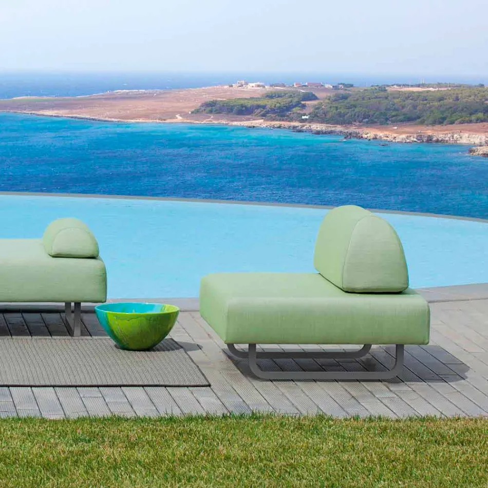 Poltrona di Design da Esterno in Metallo e Tessuto Made in Italy - Selia Viadurini