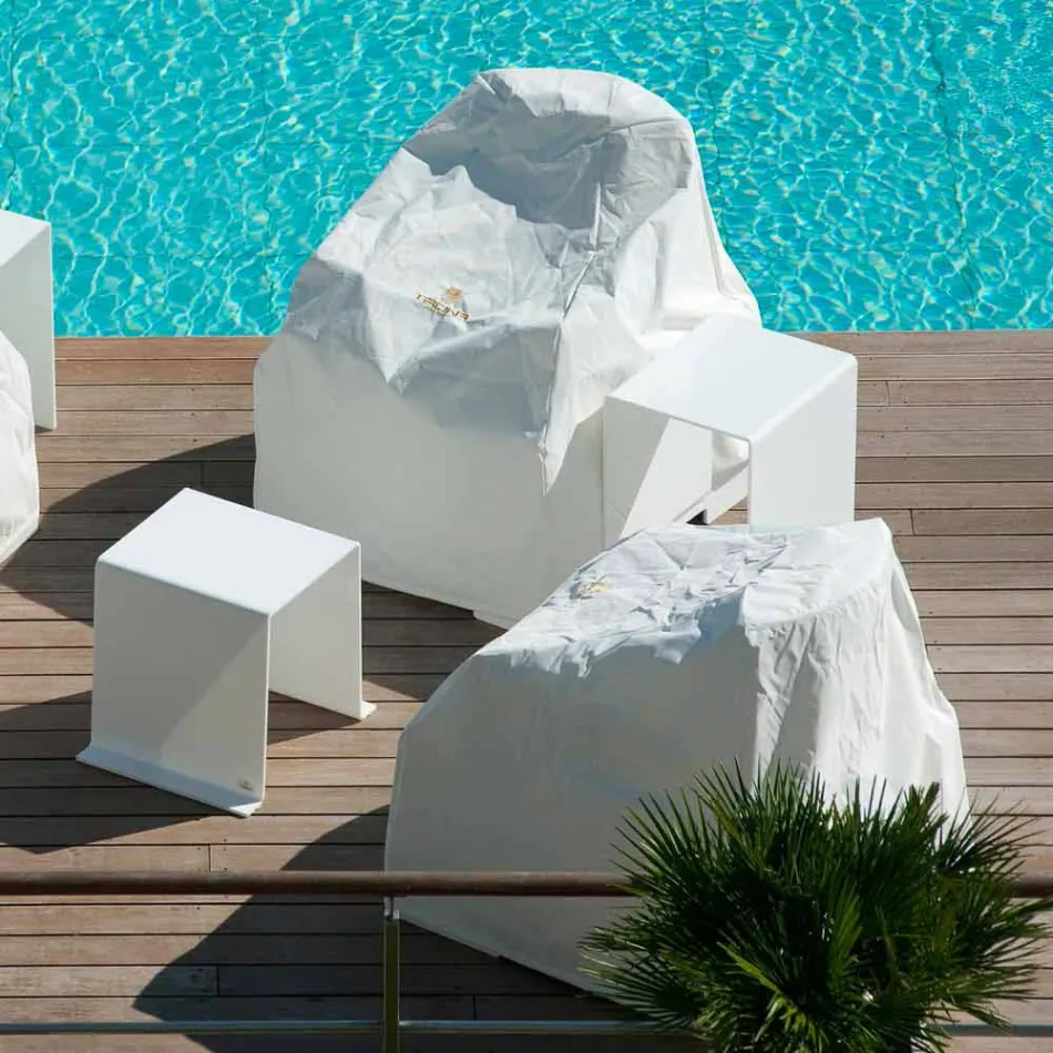 Poltrona galleggiante Trona Luxury bianca di design, made in Italy Viadurini