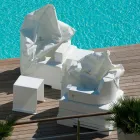 Poltrona galleggiante Trona Luxury bianca di design, made in Italy Viadurini