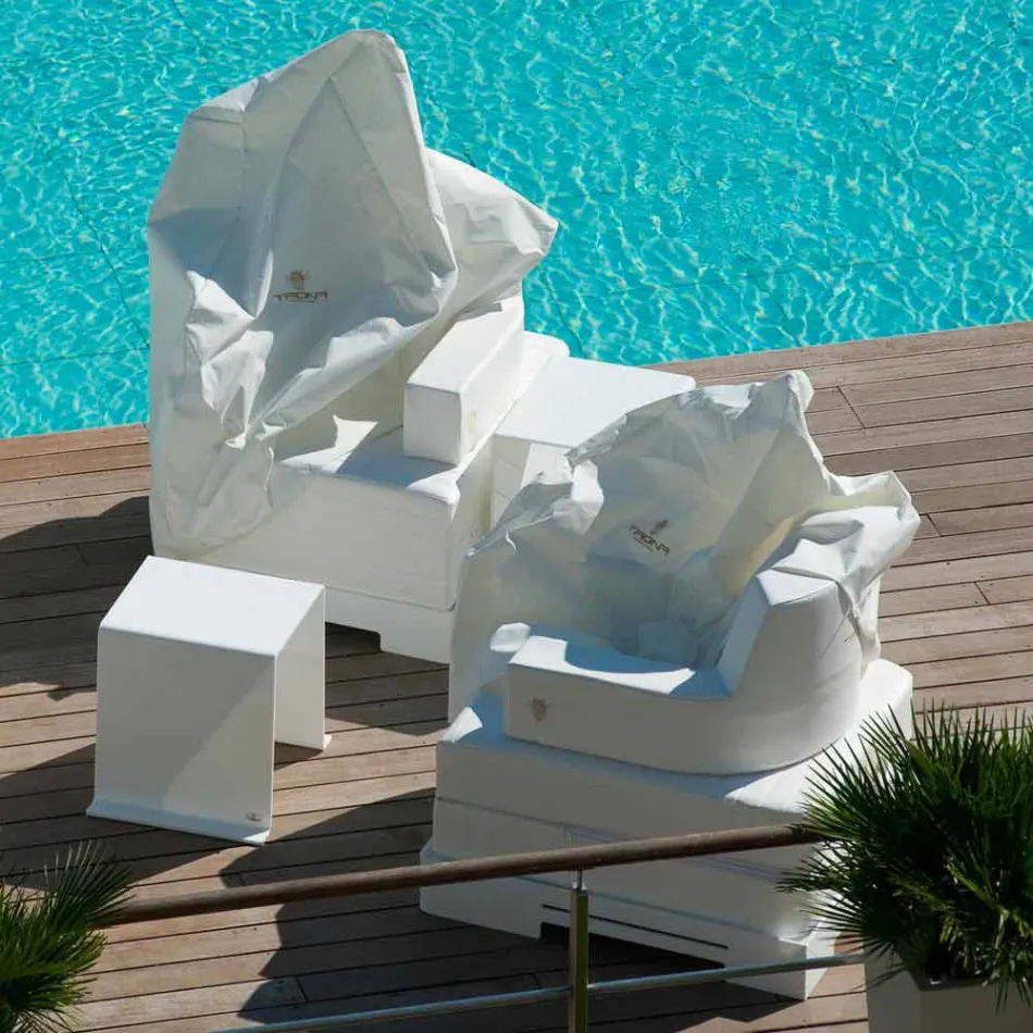 Poltrona galleggiante Trona Luxury bianca di design, made in Italy Viadurini