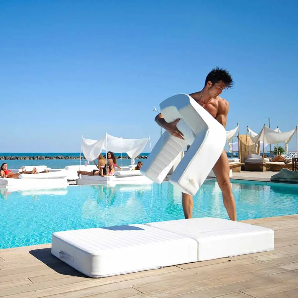 Poltrona galleggiante Trona Luxury bianca di design, made in Italy Viadurini