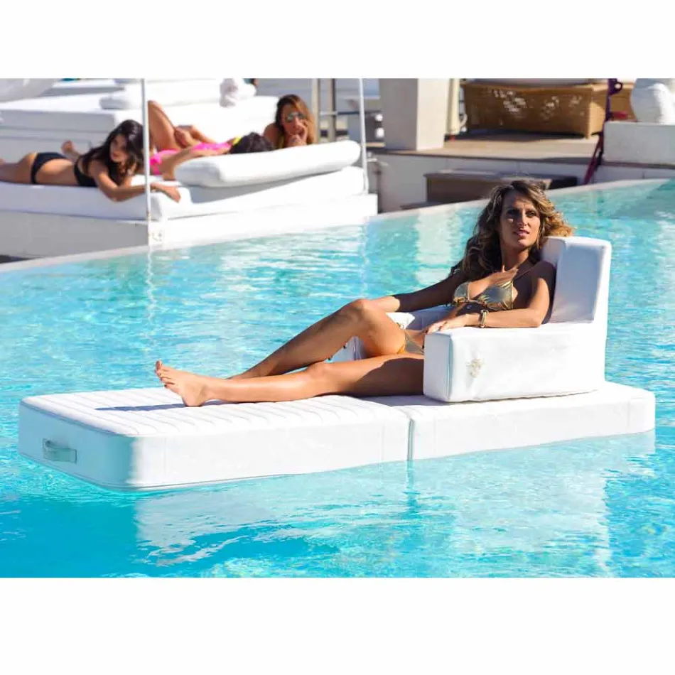 Poltrona galleggiante Trona Luxury bianca di design, made in Italy Viadurini