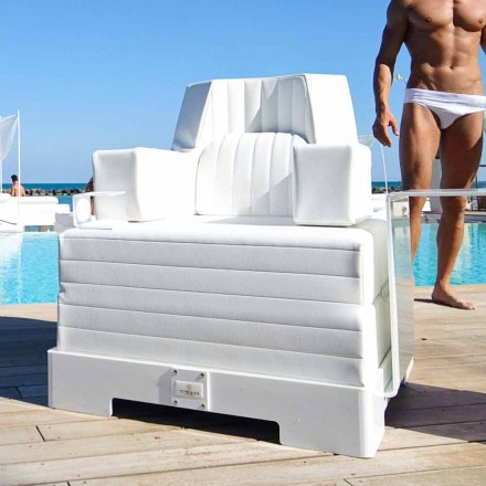 Poltrona galleggiante Trona Luxury bianca di design, made in Italy Viadurini