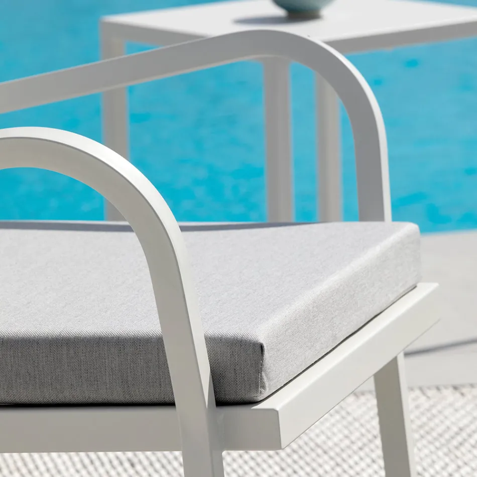 Poltrona Impilabile da Giardino in Acciaio Made in Italy 2 Pezzi – Aberdeen Viadurini