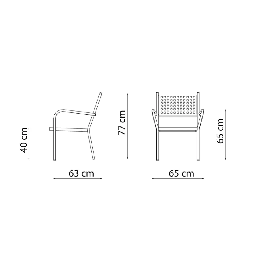 Poltrona Impilabile da Giardino in Acciaio Made in Italy 2 Pezzi – Aberdeen Viadurini