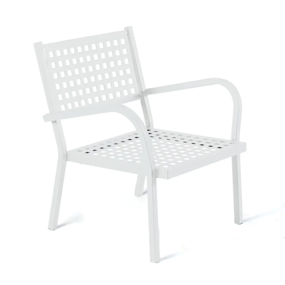 Poltrona Impilabile da Giardino in Acciaio Made in Italy 2 Pezzi – Aberdeen Viadurini
