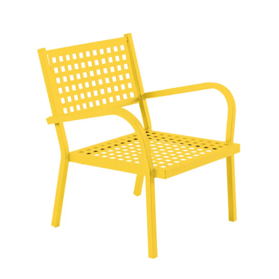 Poltrona Impilabile da Giardino in Acciaio Made in Italy 2 Pezzi – Aberdeen Viadurini