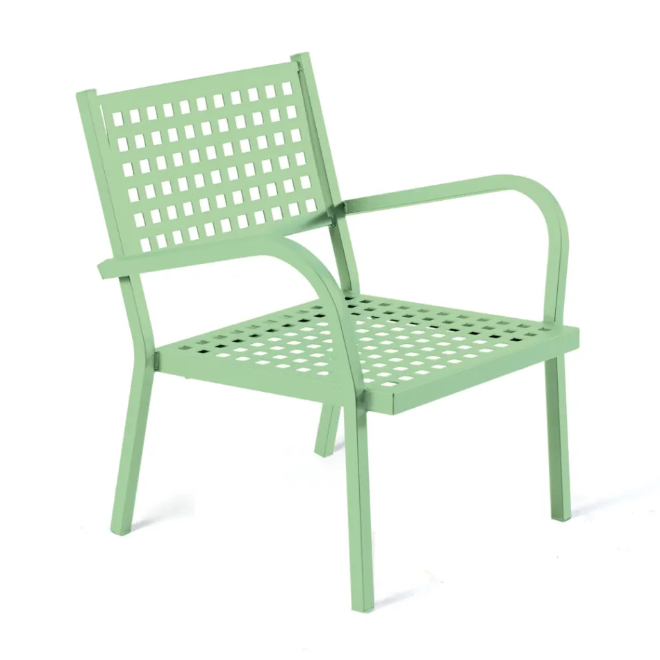 Poltrona Impilabile da Giardino in Acciaio Made in Italy 2 Pezzi – Aberdeen Viadurini