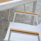 Poltrona in Alluminio e Textilene con Braccioli in Polywood - Diario Viadurini