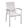 Poltrona in Alluminio e Textilene con Inserto nei Braccioli in HPL - Righello