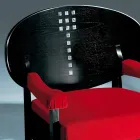 Poltrona in Frassino Tinto Nero con Rivestimento in Cotone Made in Italy - Peleo Viadurini