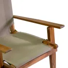 Poltrona in Legno di Acacia e Tessuto Misto Cotone/Poliestere - Bottega Viadurini