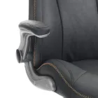 Poltrona in Pelle Sintetica Grigio Effetto Invecchiato - Renio Viadurini