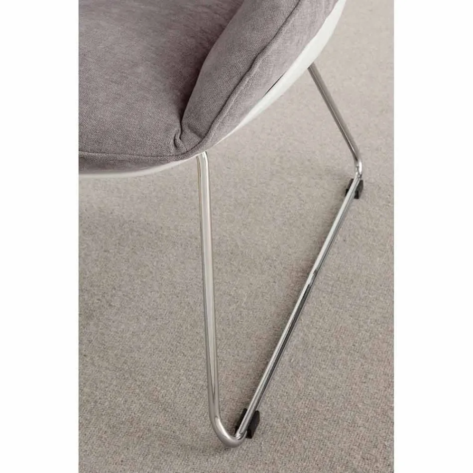 Poltrona in polipropilene bianco e cuscino soft grigio Betulla Viadurini