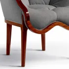 Poltrona in tessuto e legno massello di design, made in Italy, Begga Viadurini