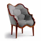 Poltrona in tessuto e legno massello di design, made in Italy, Begga Viadurini