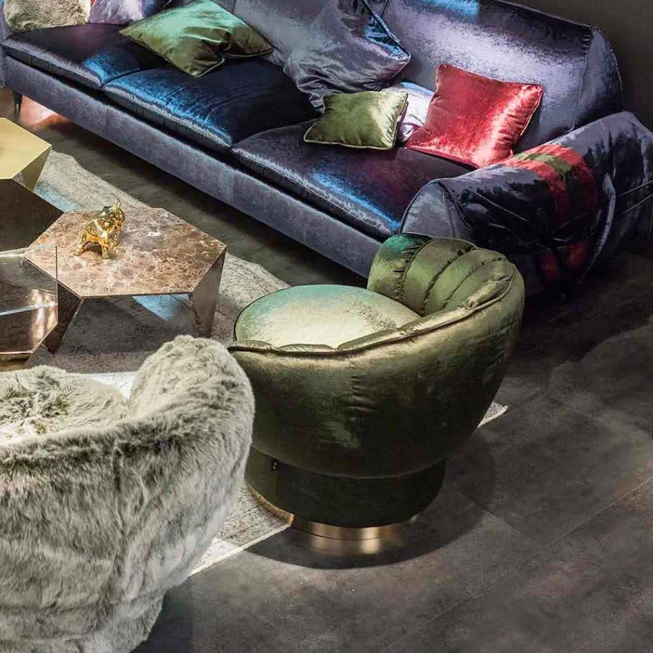 Poltrona moderna di design rivestita in tessuto Belle Viadurini