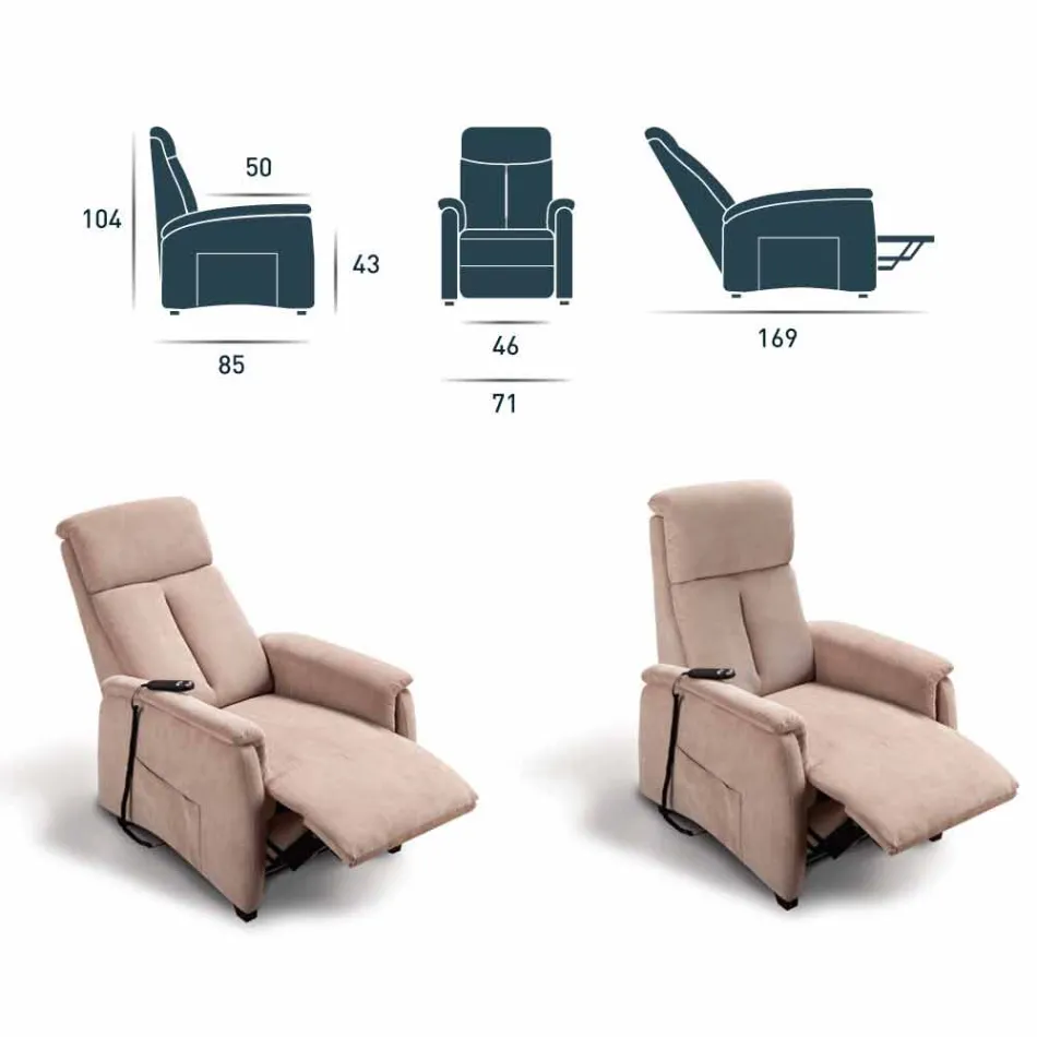 Poltrona motorizzata alzapersona Via Venezia a 1 motore  Viadurini