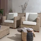Poltrona Outdoor in Kubù Grigio con Cuscini – Cerys Viadurini