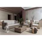 Poltrona Outdoor in Kubù Grigio con Cuscini – Cerys Viadurini