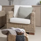 Poltrona Outdoor in Kubù Grigio con Cuscini – Cerys Viadurini