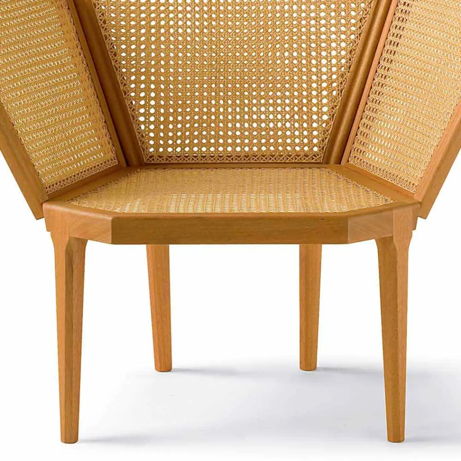 Poltrona pentagonale da salotto design classico, L103xP72cm, Pole Viadurini