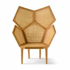 Poltrona pentagonale da salotto design classico, L103xP72cm, Pole Viadurini