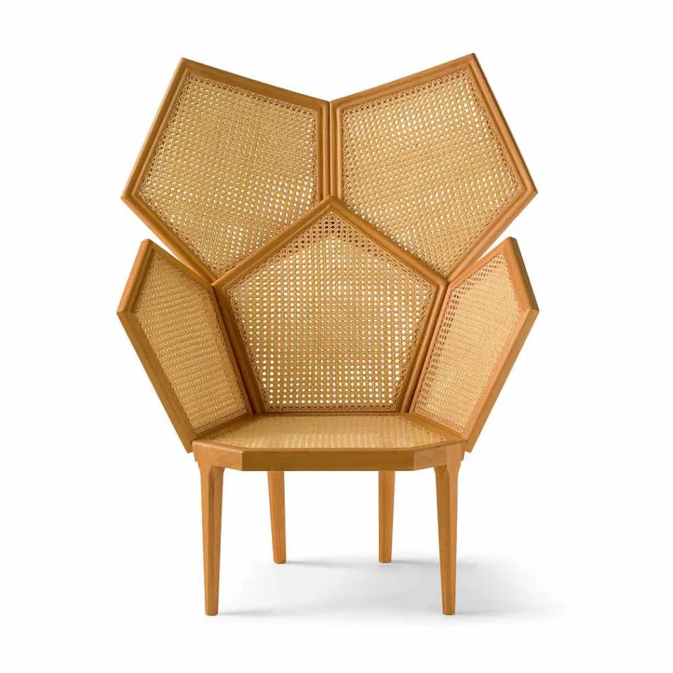 Poltrona pentagonale da salotto design classico, L103xP72cm, Pole Viadurini
