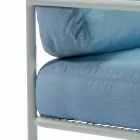Poltrona per Esterno con Braccioli in Tessuto e Metallo Made in Italy - Cola Viadurini