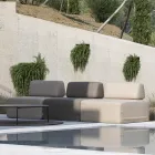 Poltrona Quadrata da Esterno Rivestita in Tessuto Made in Italy - Lilium Viadurini