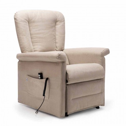 Poltrona Reclinabile Lift Relax a 2 Motori con Ruote Made in Italy - Isabelle Viadurini