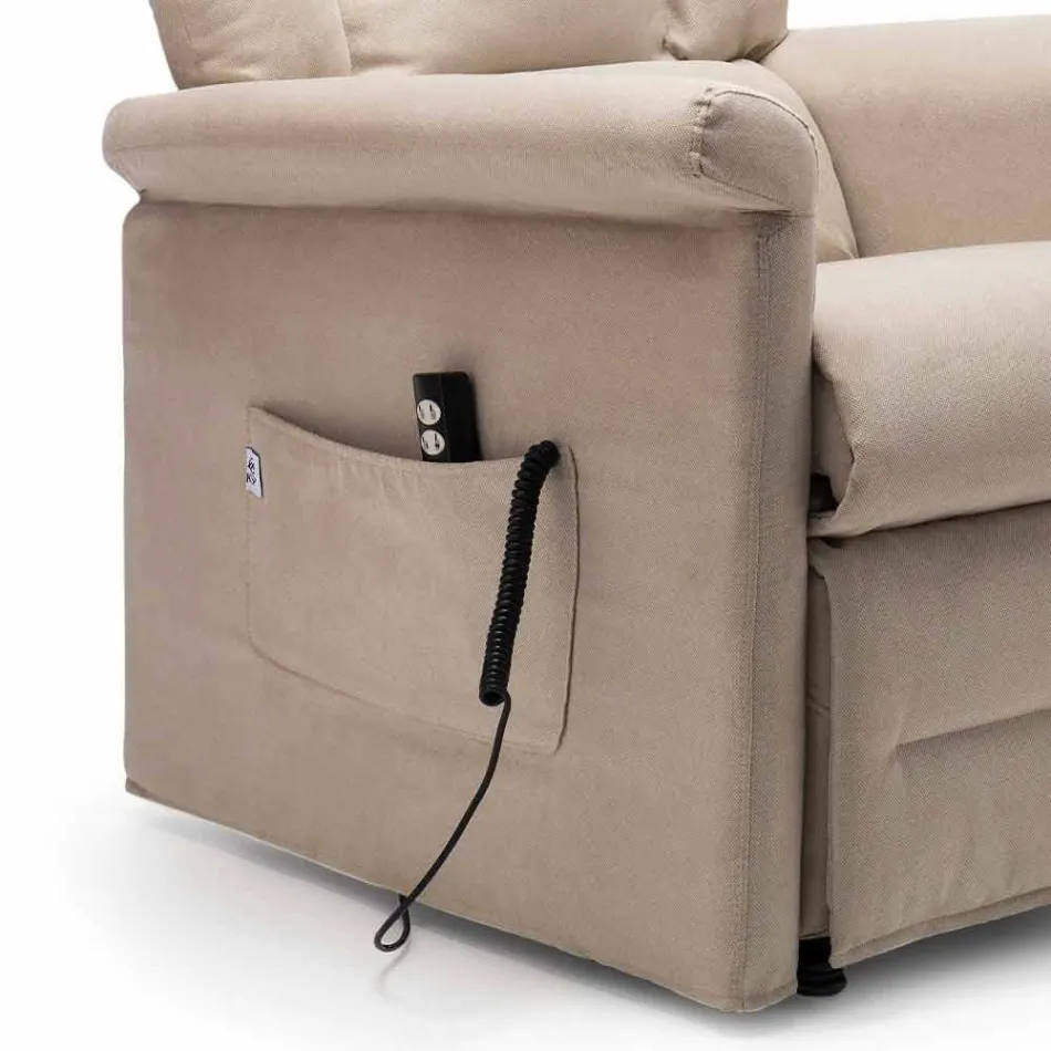 Poltrona Reclinabile Lift Relax a 2 Motori con Ruote Made in Italy - Isabelle Viadurini