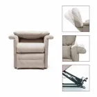 Poltrona Reclinabile Lift Relax a 2 Motori con Ruote Made in Italy - Isabelle Viadurini