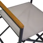 Poltrona Regista Realizzata in Alluminio, Textilene e Bracciolo in Teak - Tenda Viadurini