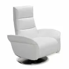Poltrona relax 2 motori girevole pelle/tessuto/ecopelle moderna Bluma Viadurini
