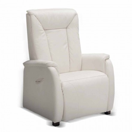Poltrona relax alzapersona a 2 motori di design Rosa, made in Italy Viadurini