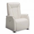Poltrona relax alzapersona a 2 motori di design Rosa, made in Italy