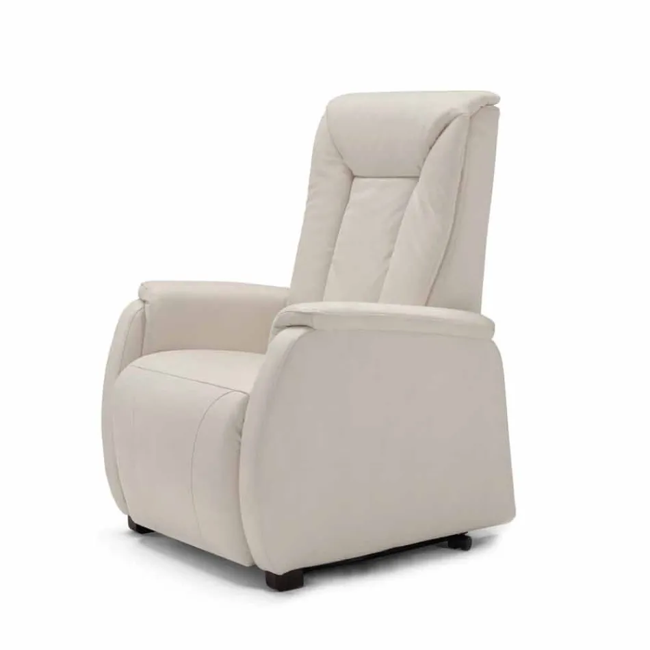 Poltrona relax alzapersona a 2 motori di design Rosa, made in Italy Viadurini