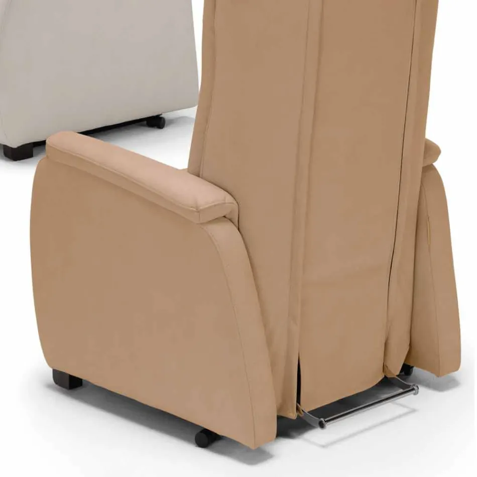 Poltrona relax alzapersona a 2 motori di design Rosa, made in Italy Viadurini