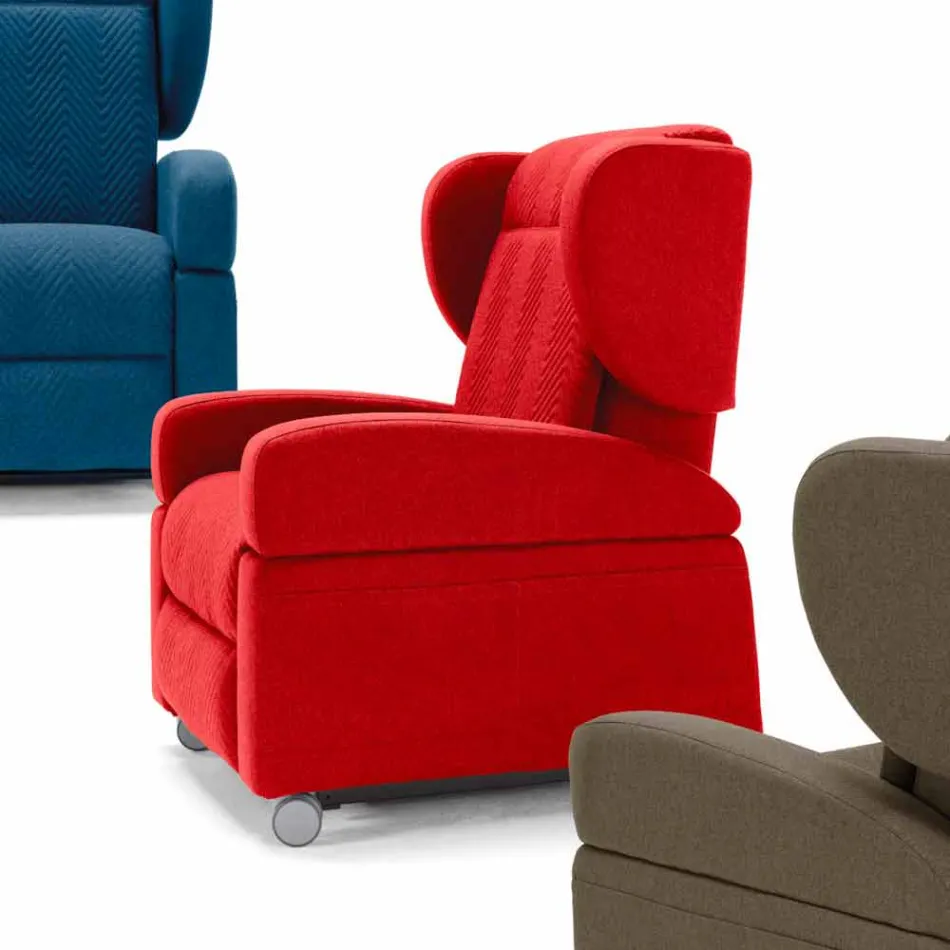 Poltrona relax ortopedica 4 motori made in Italy Giglio,design moderno Viadurini