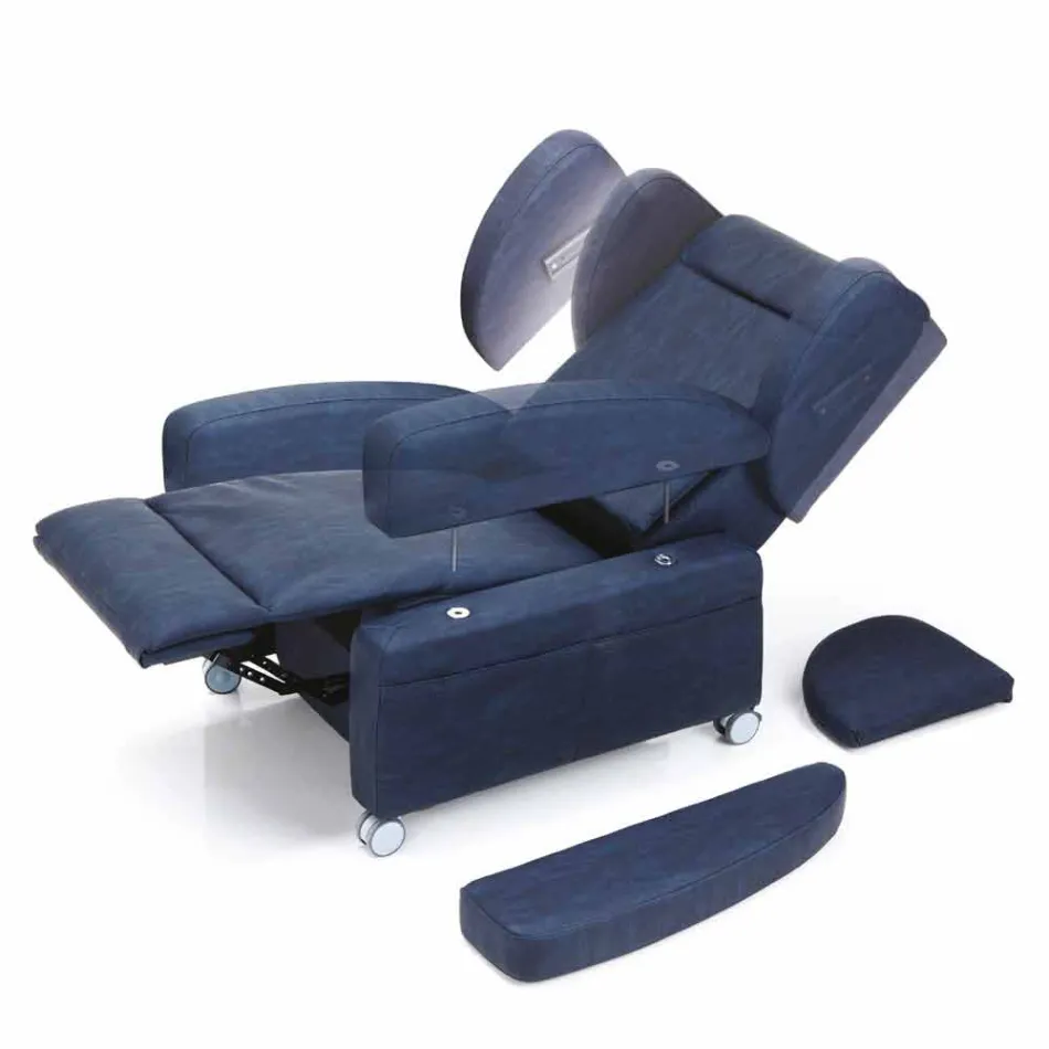 Poltrona relax ortopedica 4 motori made in Italy Giglio,design moderno Viadurini