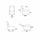 Poltrona relax ortopedica 4 motori made in Italy Giglio,design moderno Viadurini