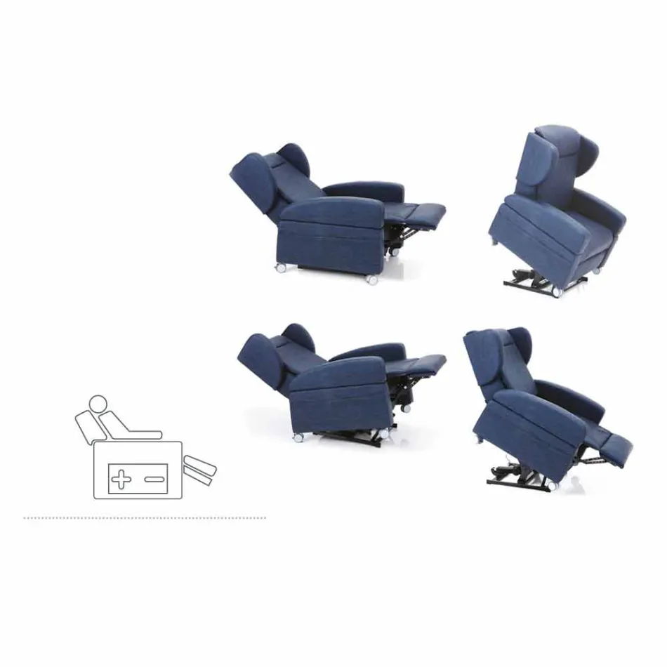 Poltrona relax ortopedica 4 motori made in Italy Giglio,design moderno Viadurini