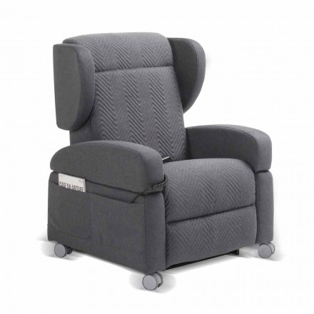Poltrona relax ortopedica 4 motori made in Italy Giglio,design moderno Viadurini