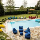 Poltrona Sacco per il Giardino in Tessuto Outdoor Color Grigio Tortora - Maestrale Viadurini